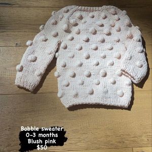 Bobble sweater - blush pink- 0-3 months